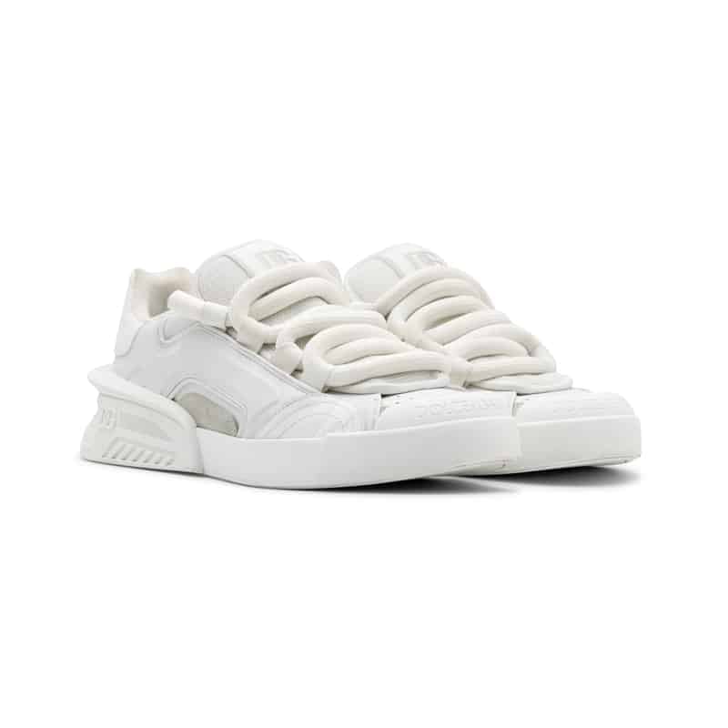 Dolce & Gabbana White Leather Portofino Low Trainers