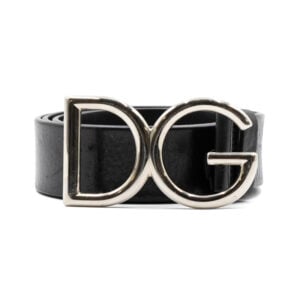 Dolce & Gabbana DG Logo Black Leather Belt