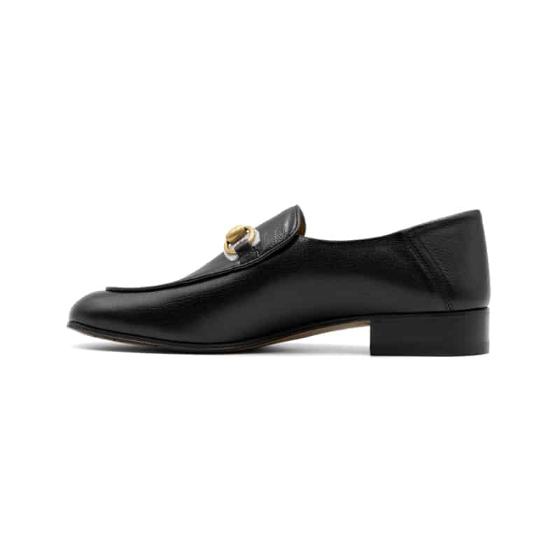Gucci Black Leather Jordaan Horsebit Loafers - Image 3