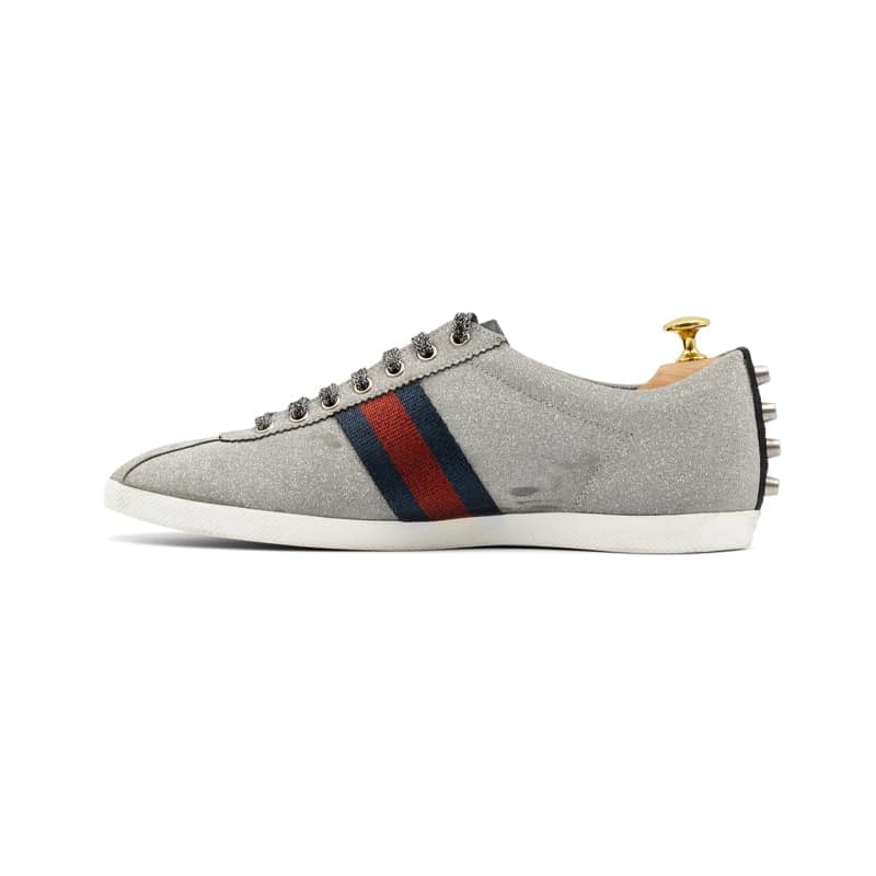 Gucci Silver Glitter Bambi Sneakers - Image 3