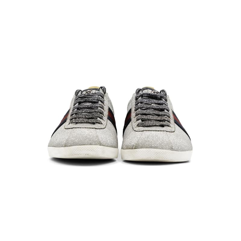Gucci Silver Glitter Bambi Sneakers - Image 4