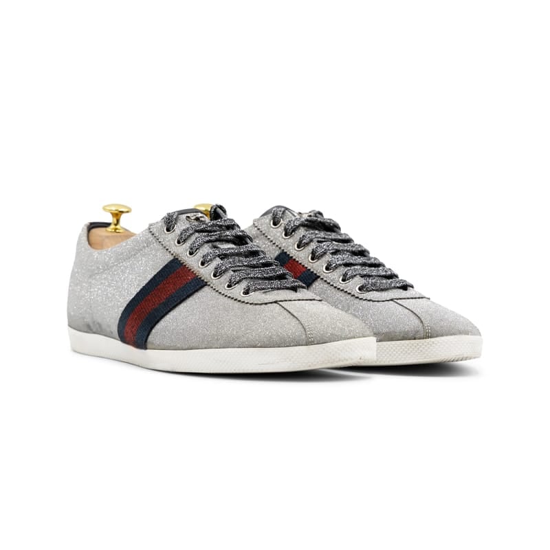 Gucci Silver Glitter Bambi Sneakers