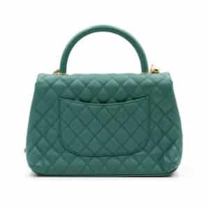 Alternative view of Chanel Emerald Quilted Caviar Leather Coco Top Handle Bag