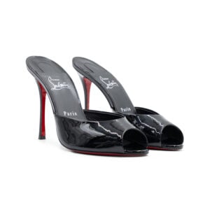 Christian Louboutin Me Dolly Black Patent Leather 100 Mules