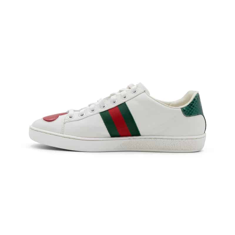 Gucci Ace Low Heart Leather Sneakers - Image 3