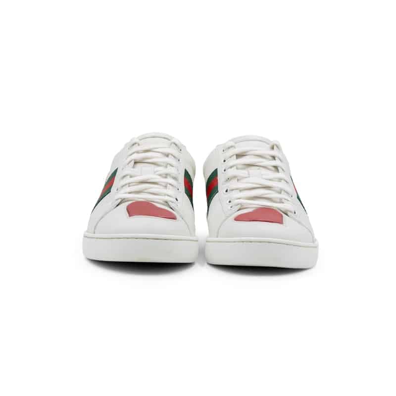Gucci Ace Low Heart Leather Sneakers - Image 4