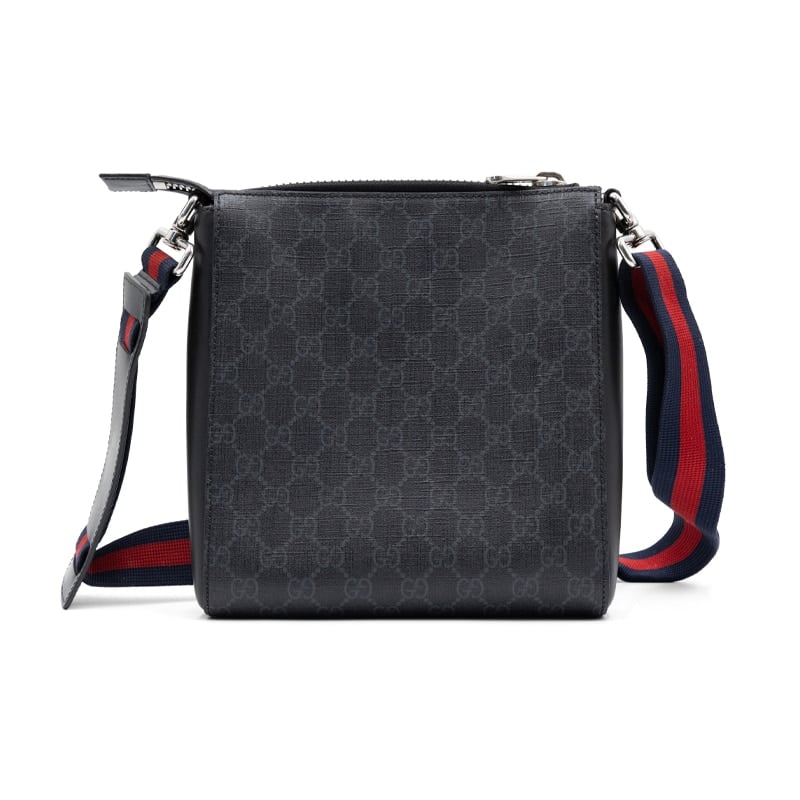 Gucci Black/Grey GG Supreme Messenger Bag - Image 2