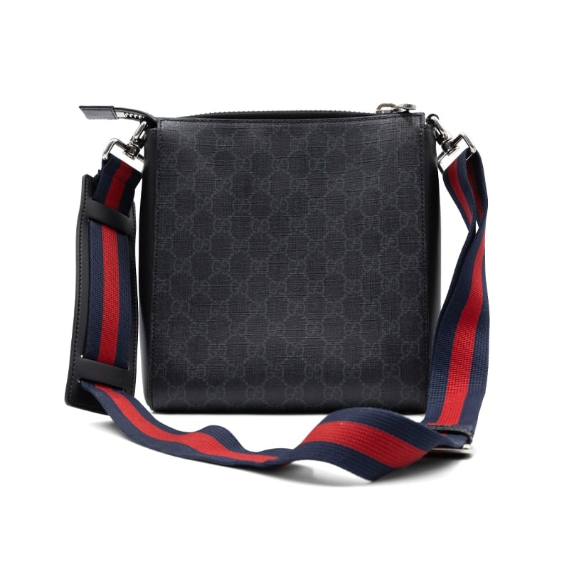 Gucci Black/Grey GG Supreme Messenger Bag - Image 6