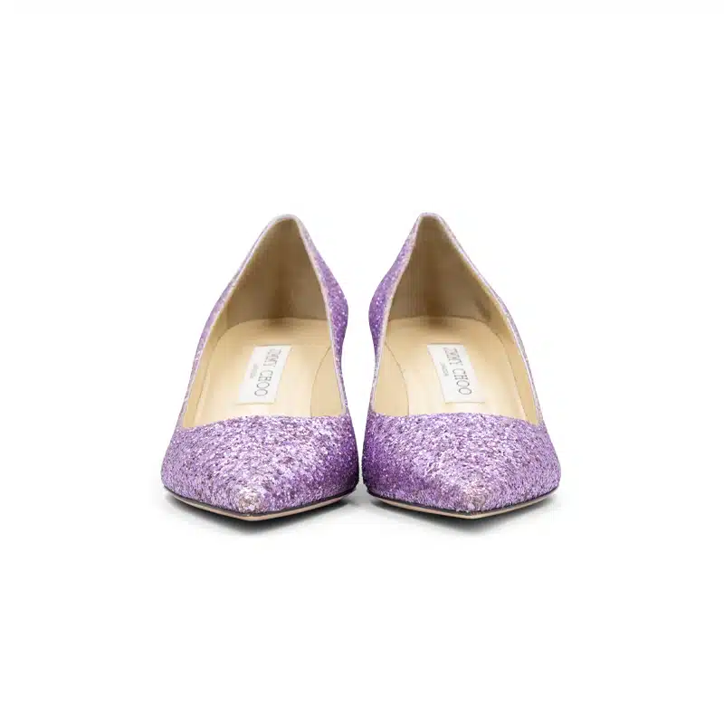 Jimmy Choo Romy 60 Violet Glitter Pumps - Image 4