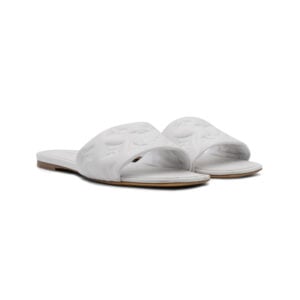 Louis Vuitton White Calfskin Leather Neo Revival Mules