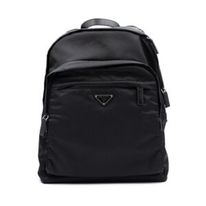 Prada Re-Nylon Leather-Trimmed Backpack