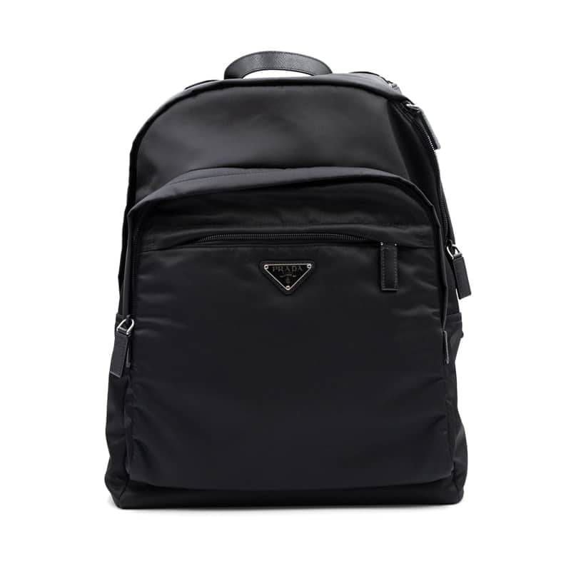 Prada Re-Nylon Leather-Trimmed Backpack