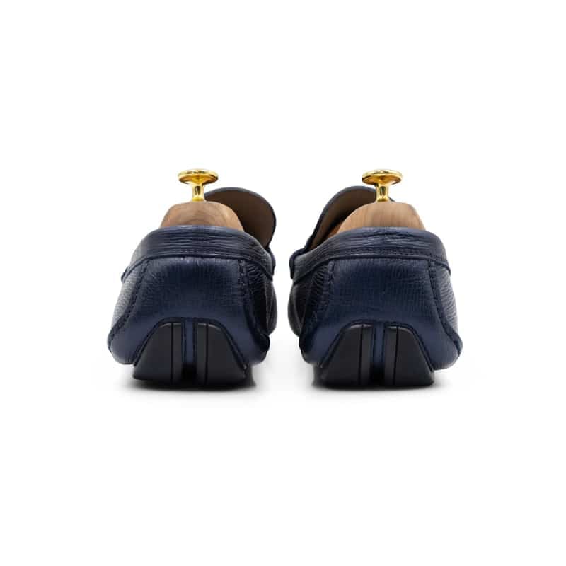 Salvatore Ferragamo Amer Vara Buckle Navy Leather Driving Loafers - Image 5