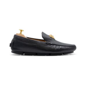 Alternative view of Versace Black Leather La Medusa Driver Loafers