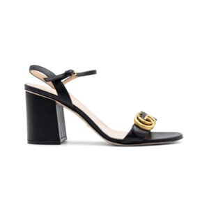 Alternative view of Gucci Black Leather GG Marmont Block Heel Sandals