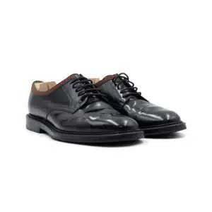 Gucci Black Leather Derby Lace-Up Shoes