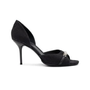 Alternative view of Gucci Black Canvas Horsebit D'Orsay Peep Toe Pumps
