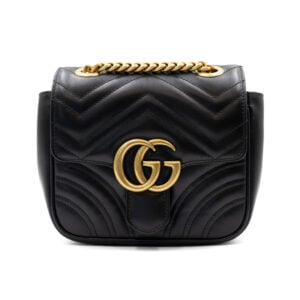 Gucci GG Marmont Black Matelasse Calfskin Mini Shoulder Bag