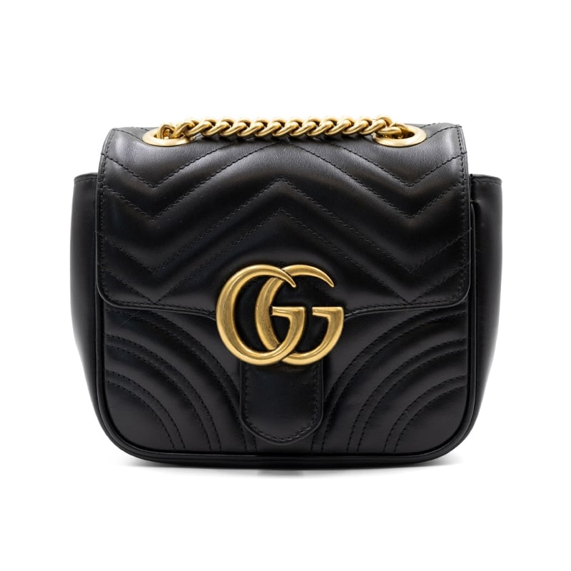 Gucci GG Marmont Black Matelasse Calfskin Mini Shoulder Bag
