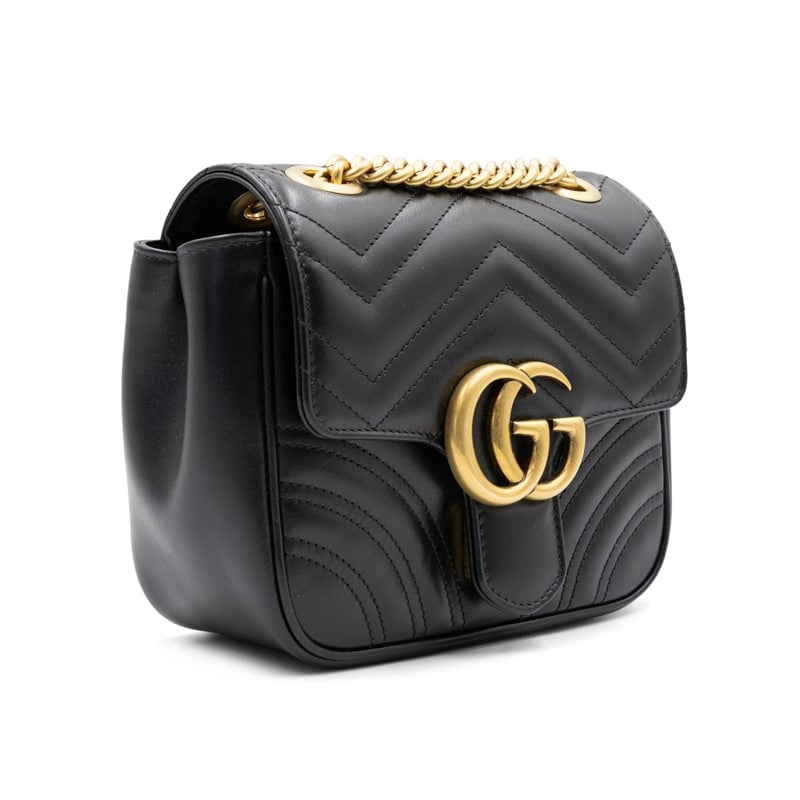 Gucci GG Marmont Black Matelasse Calfskin Mini Shoulder Bag - Image 3
