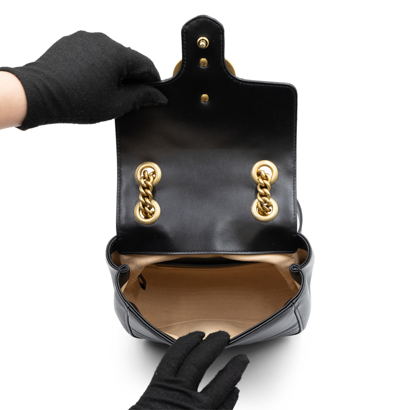 Gucci GG Marmont Black Matelasse Calfskin Mini Shoulder Bag - Image 6