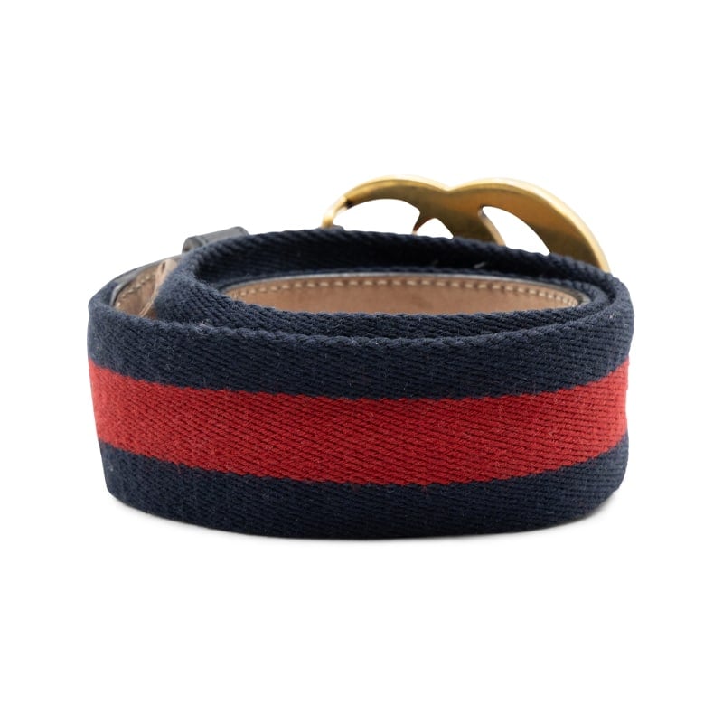 Gucci Blue/Red Canvas Web Double G Belt S - Image 2