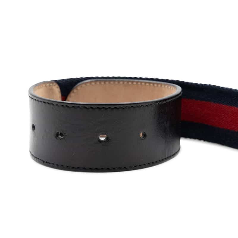 Gucci Blue/Red Canvas Web Double G Belt S - Image 3