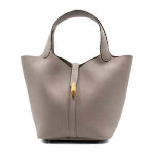 Hermes Etoupe Clemence Gold Hardware Picotin MM 22