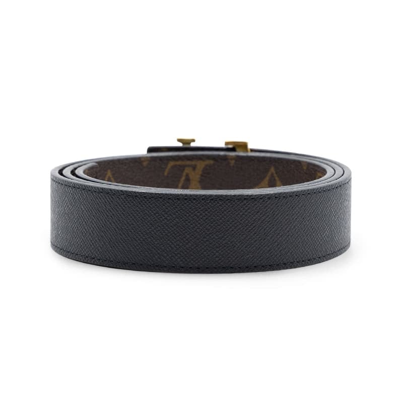 Louis Vuitton Monogram Canvas / Black Leather LV Initiales Reversible Belt - Image 2