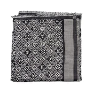 Louis Vuitton Since 1854 Black / White Shawl 140 x 140