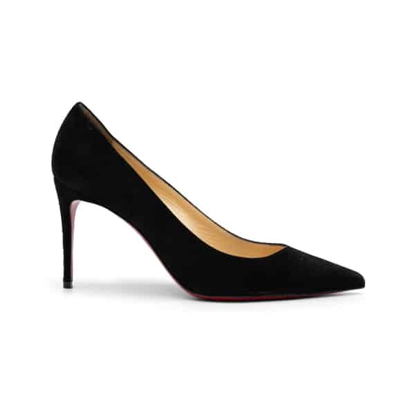 Christian Louboutin Black Suede Kate 85 Pumps - Image 2
