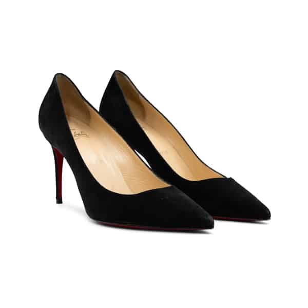 Christian Louboutin Black Suede Kate 85 Pumps