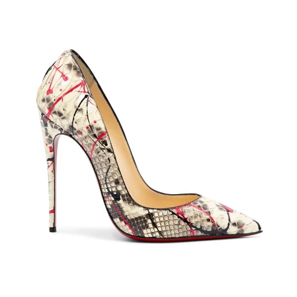 Christian Louboutin Multicolour Paint Splatter Python So Kate 120 Pumps - Image 2