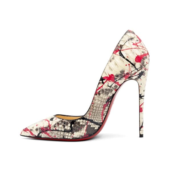 Christian Louboutin Multicolour Paint Splatter Python So Kate 120 Pumps - Image 3
