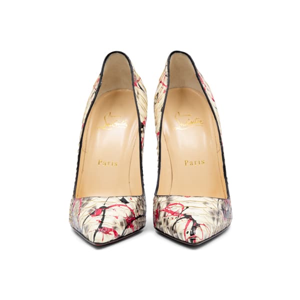 Christian Louboutin Multicolour Paint Splatter Python So Kate 120 Pumps - Image 4
