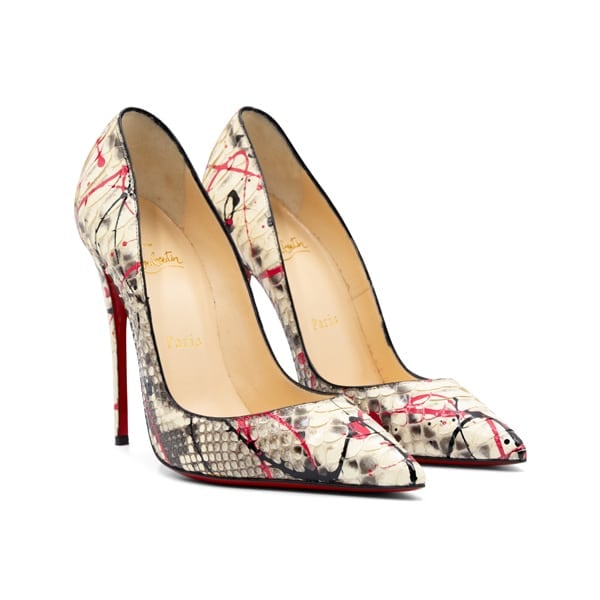 Christian Louboutin Multicolour Paint Splatter Python So Kate 120 Pumps