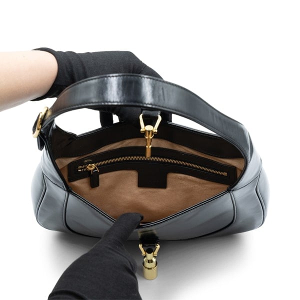 Gucci Black Leather Jackie 1961 Medium Shoulder Bag - Image 6