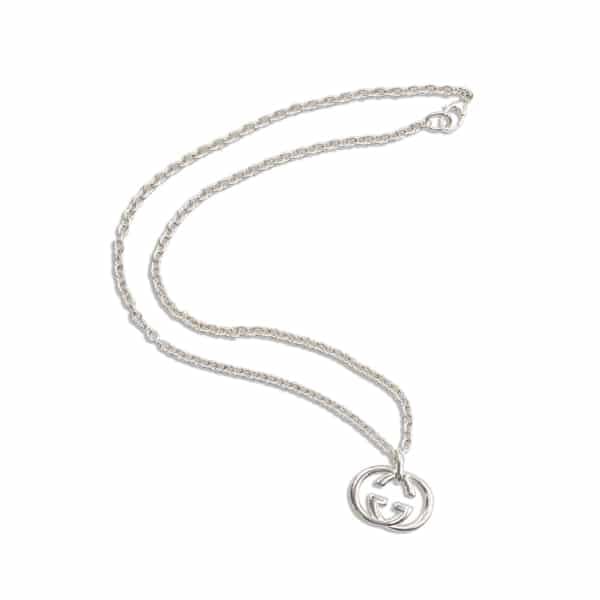 Gucci Sterling Silver Interlocking G Pendant Necklace - Image 3