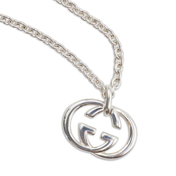 Gucci Sterling Silver Interlocking G Pendant Necklace - Image 2
