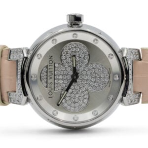 Alternative view of Louis Vuitton Ladies Tambour Forever Pink Diamonds S/Steel Pink Leather 34mm