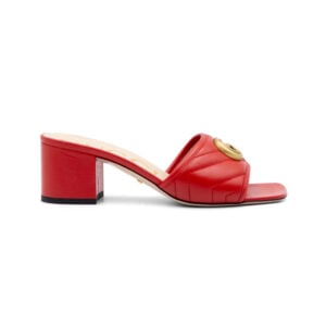 Alternative view of Gucci Red GG Marmont Block Heel Mules