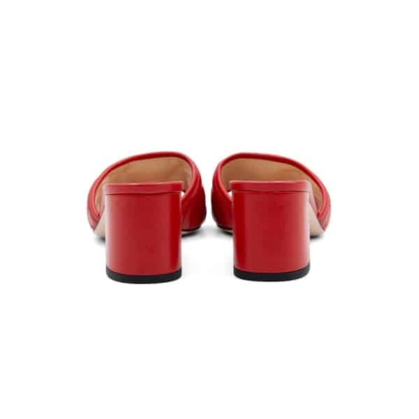 Gucci Red GG Marmont Block Heel Mules - Image 5