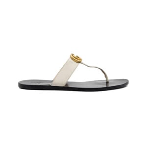 Alternative view of Gucci GG Marmont White Leather Thong Sandals