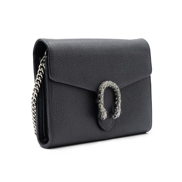 Gucci Black Leather Dionysus Wallet on Chain - Image 3
