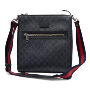 Gucci Black/Grey GG Supreme Medium Messenger Bag