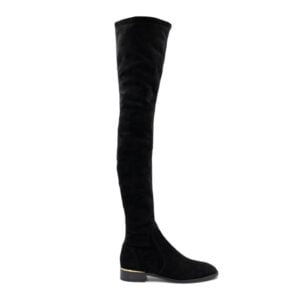 Alternative view of Louis Vuitton Black Suede Skyline Flat Thigh High Boots
