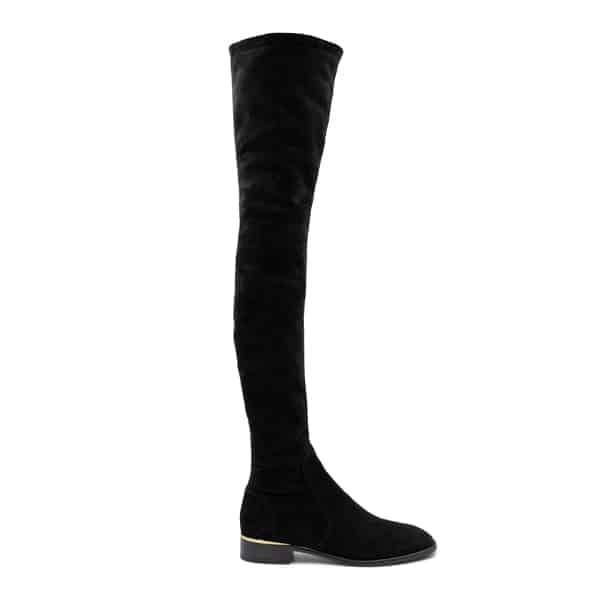 Louis Vuitton Black Suede Skyline Flat Thigh High Boots - Image 2