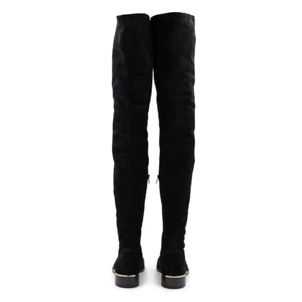 Louis Vuitton Black Suede Skyline Flat Thigh High Boots - Image 5