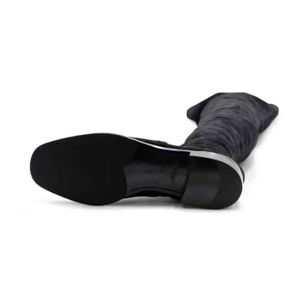 Louis Vuitton Black Suede Skyline Flat Thigh High Boots - Image 6