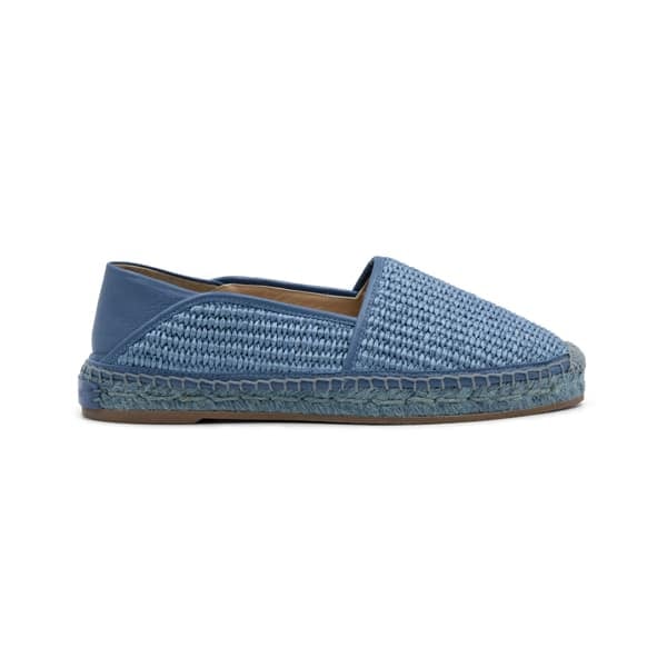 Manolo Blahnik Navy Blue Espadra Raffia Espadrilles - Image 2